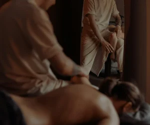 A person receives a massage.